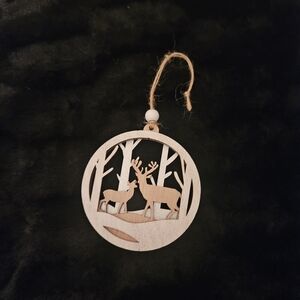 Reindeer Christmas Tree ornament Wood  laser cut